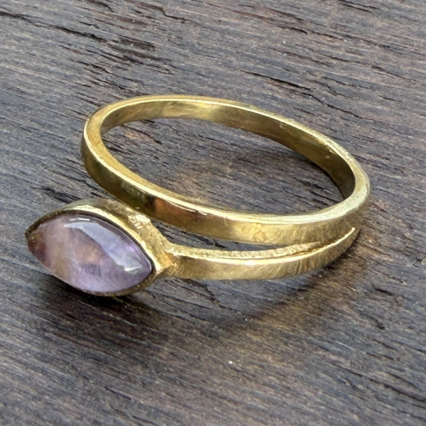 Soul-Led X Brass-Works Stone Ring - Amethyst