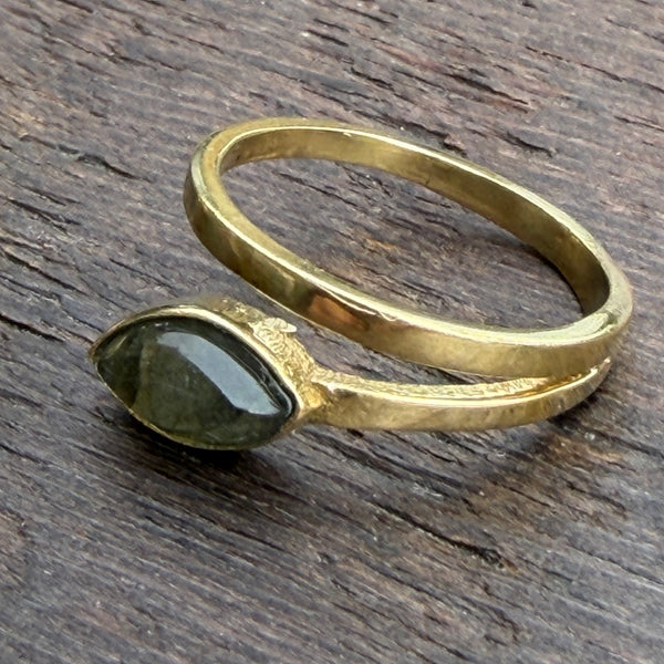 Soul-Led X Brass-Works Stone Ring - Labradorite
