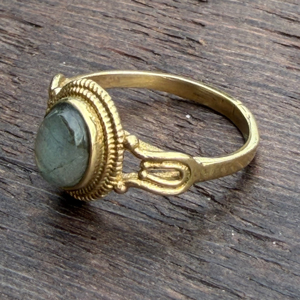 Soul-Led X Brass-Works Stone Ring - Labradorite
