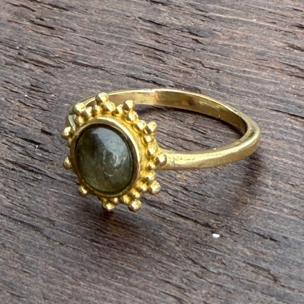Soul-Led X Brass-Works Stone Ring - Labradorite