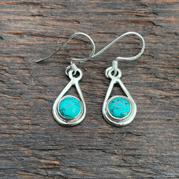 Sterling Silver Turquoise Drop Earrings
