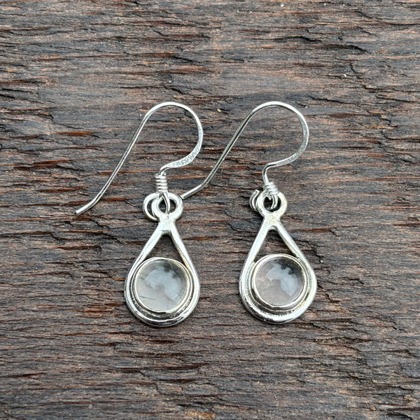 Sterling Silver White Mother of Pearl Drop Earrings
