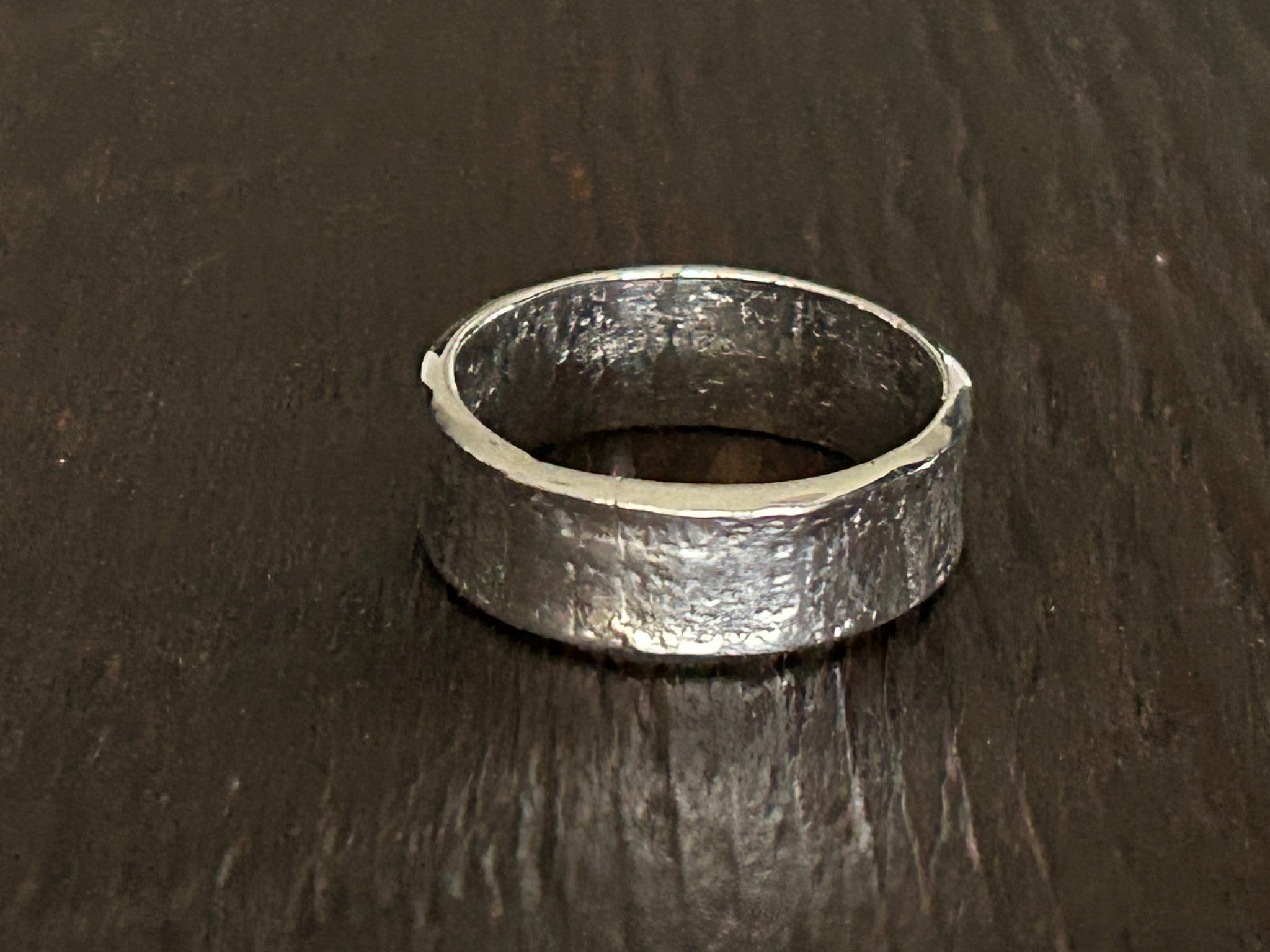 Hammered Band Sterling Silver Ring