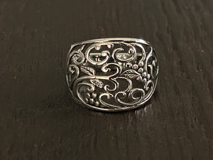 Swirl Design Sterling Silver Ring