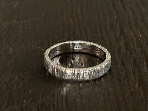 Slim 'Lines' Sterling Silver Band Ring