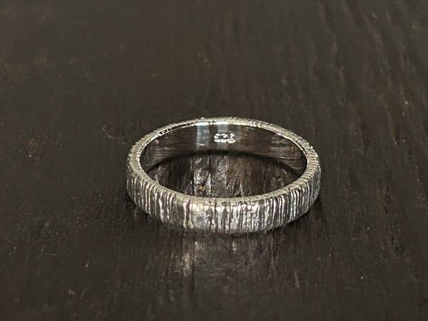 Slim 'Lines' Sterling Silver Band Ring