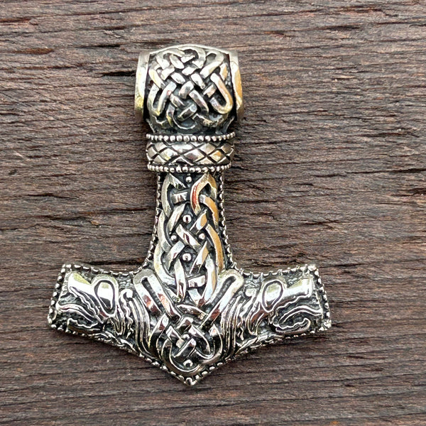 Thor's Hammer Mjolnir / Viking Celtic Norse Sterling Silver Pendant