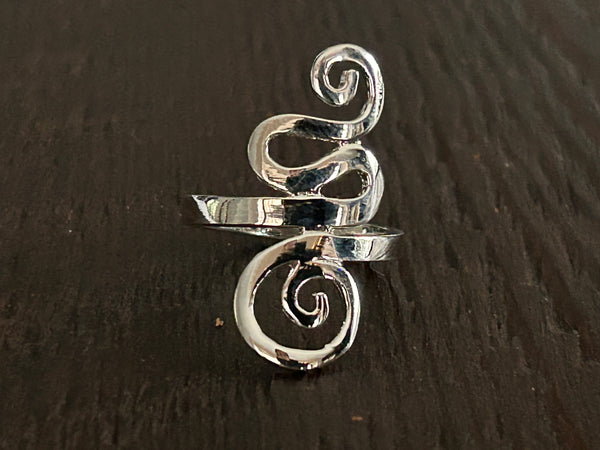 Spiral Design Sterling Silver Ring