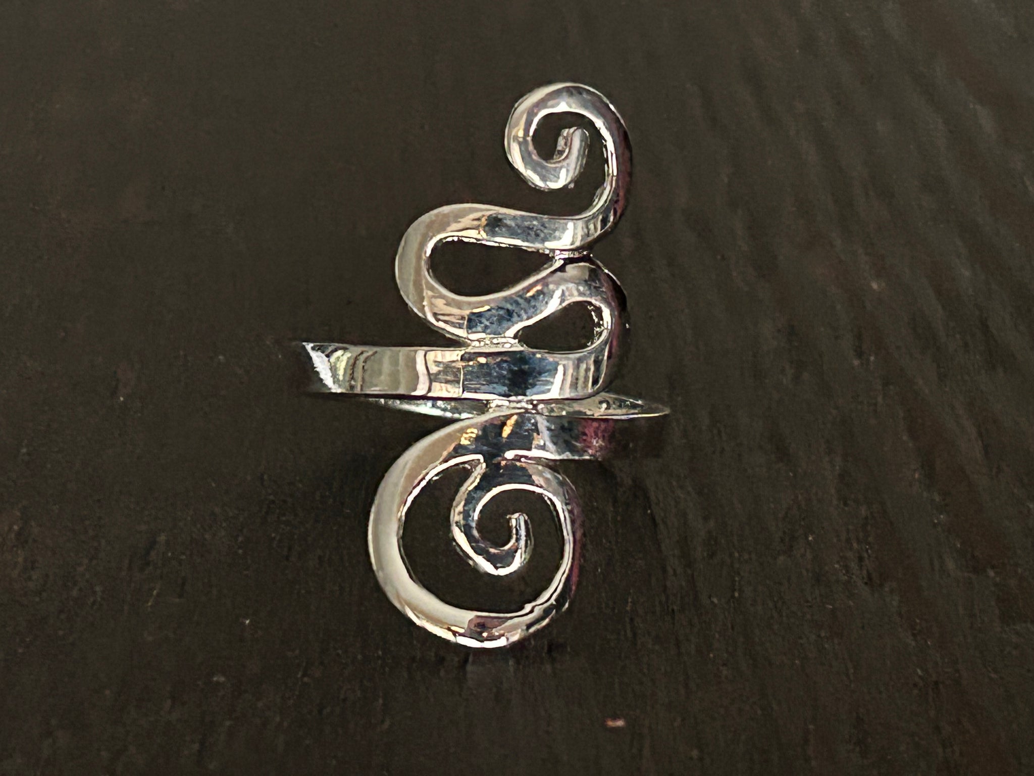 Spiral Design Sterling Silver Ring