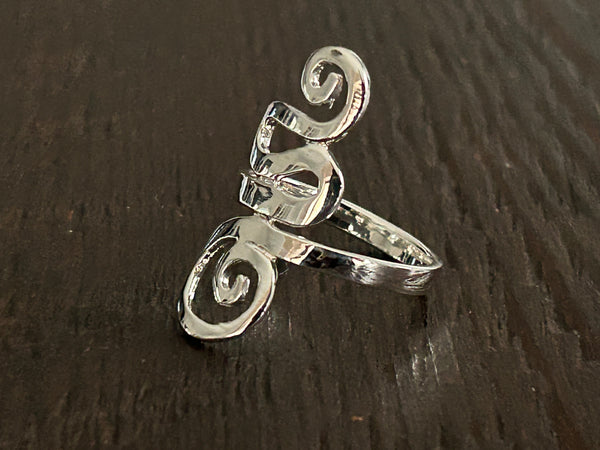 Spiral Design Sterling Silver Ring