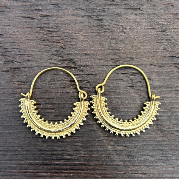 'Brass-Works' Creole Hoop Earrings