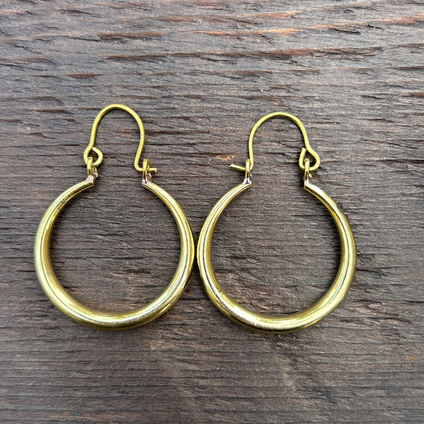 'Brass-Works' Hoop Earrings