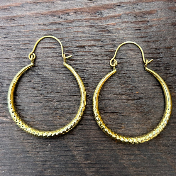 'Brass-Works' Hoop Earrings