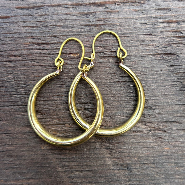 'Brass-Works' Hoop Earrings