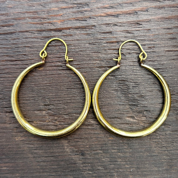 'Brass-Works' Hoop Earrings