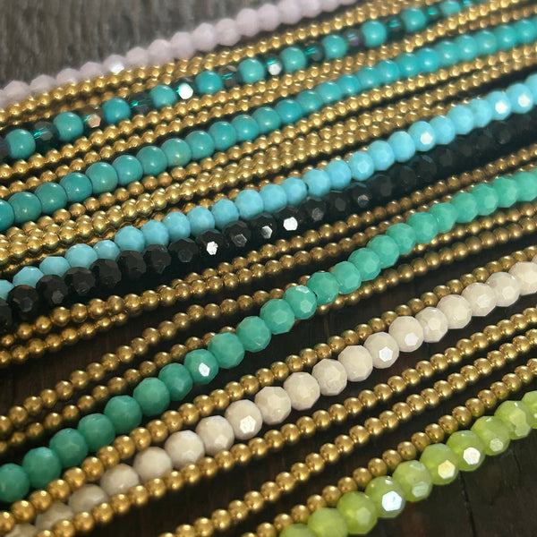 'Bead Love' Triple Strand Bead (Green Turquoise)