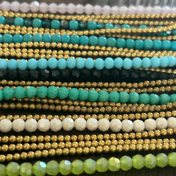 'Bead Love' Triple Strand Bead (Green Turquoise)