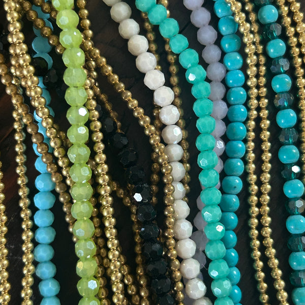 'Bead Love' Triple Strand Bead (Green Turquoise)