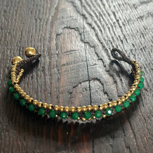 'Bead Love' Bead Band Bracelet (Dark Green)