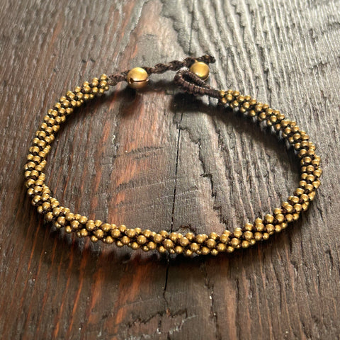 'Bead Love' Brass Balls Anklet