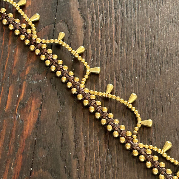 'Bead Love' Brass Droplets Anklet