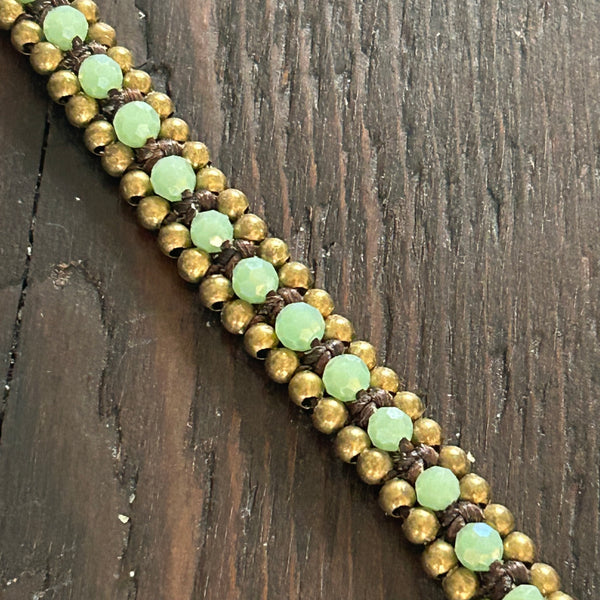 'Bead Love' Band Bead Anklet (Mint Green)