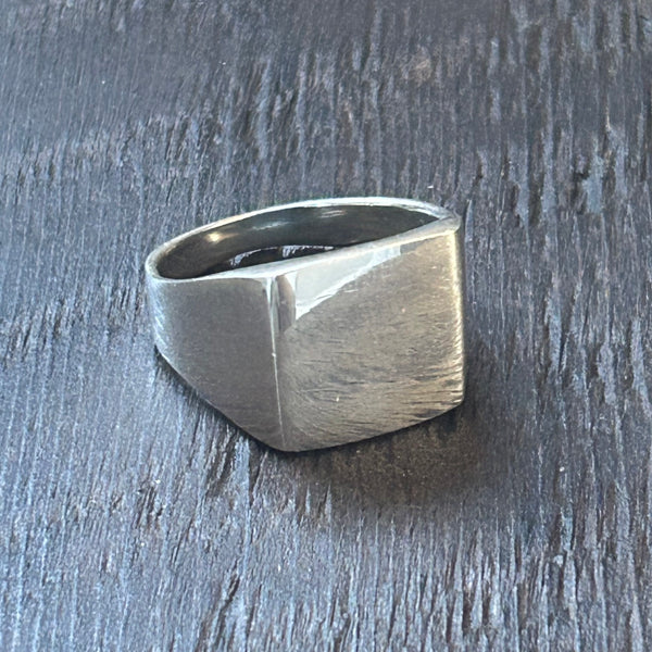 Square Signet Sterling Silver Ring