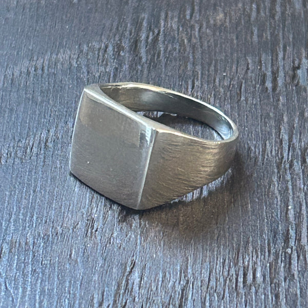 Square Signet Sterling Silver Ring