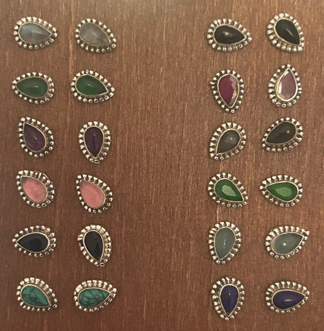 Sterling Silver Studs with Stones