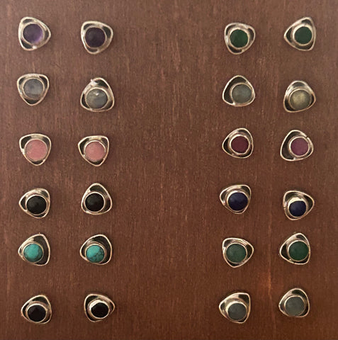 Sterling Silver Studs with Stones