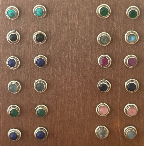 Sterling Silver Studs with Stones