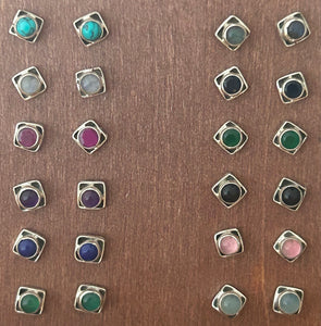 Sterling Silver Studs with Stones