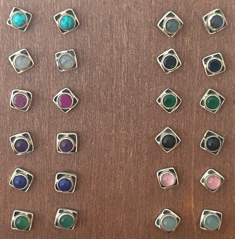 Sterling Silver Studs with Stones
