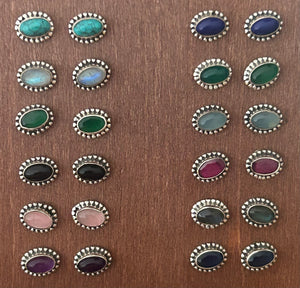 Sterling Silver Studs with Stones