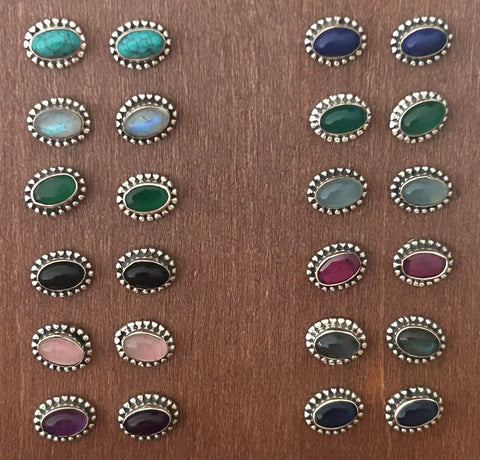 Sterling Silver Studs with Stones