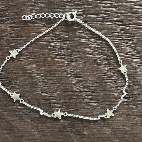 Sterling Silver Anklet - Star