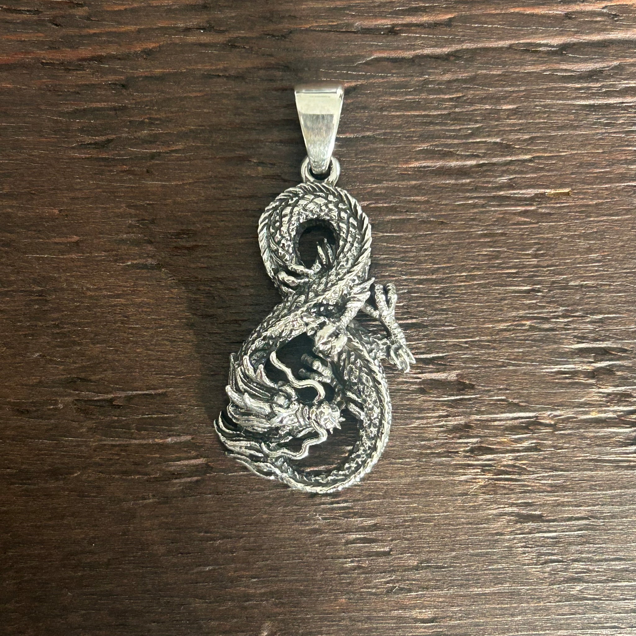 Chinese Dragon / Serpent Sterling Silver Pendant