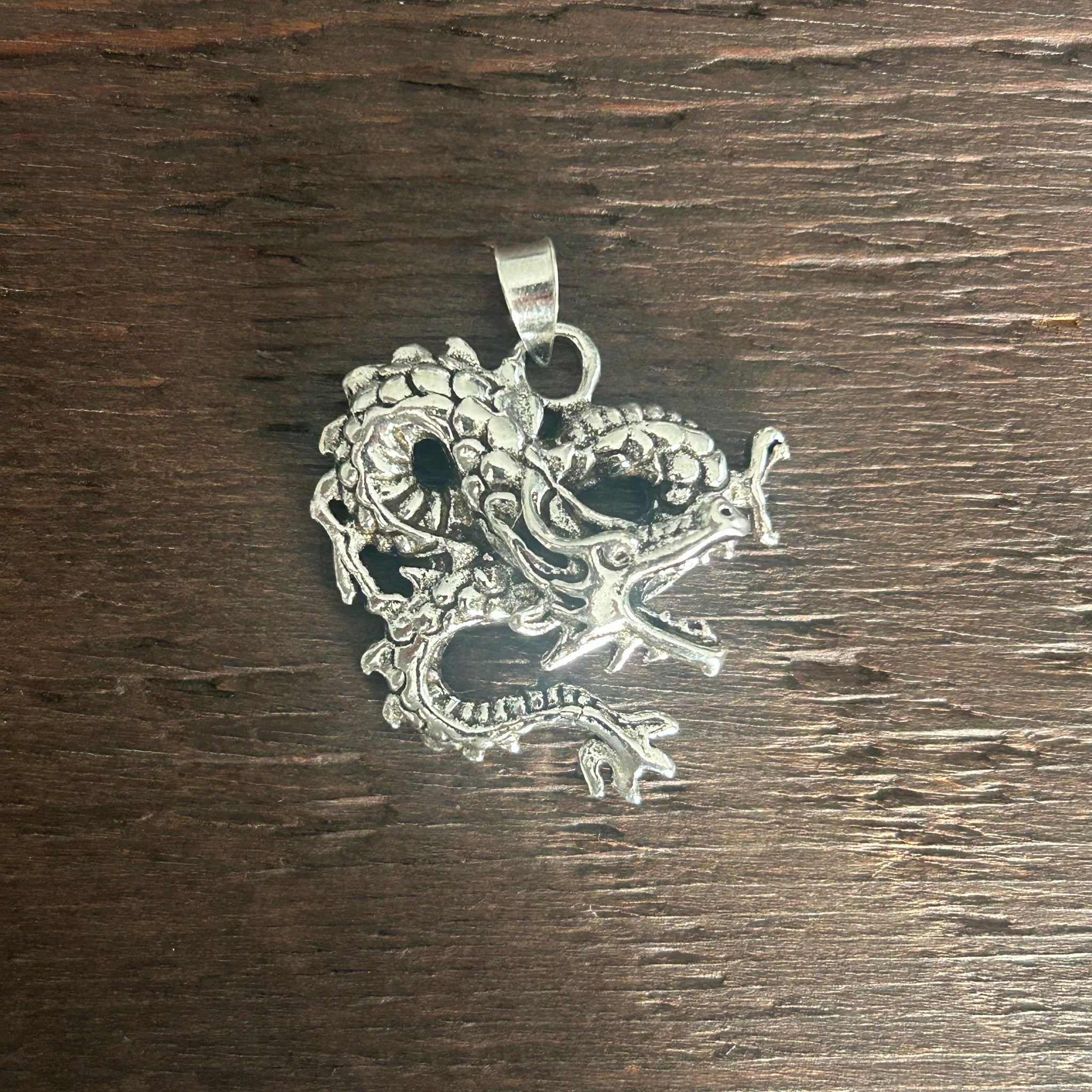 Chinese Dragon / Serpent Sterling Silver Pendant