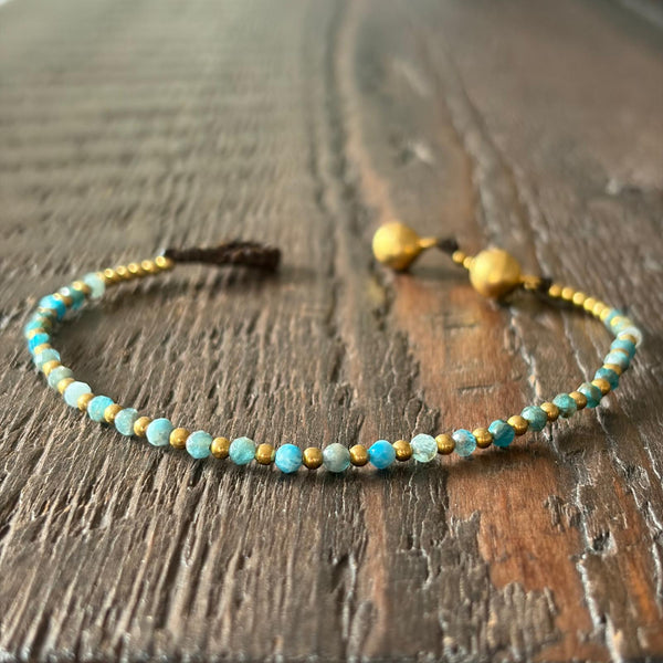 Soul-Led Handmade Crystal / Birthstone Bracelet - Blue Apatite