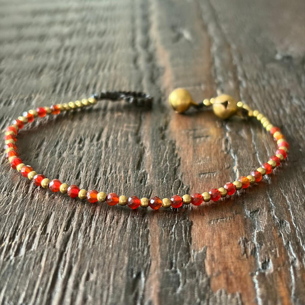 Soul-Led Handmade Crystal / Birthstone Bracelet - Carnelian / July