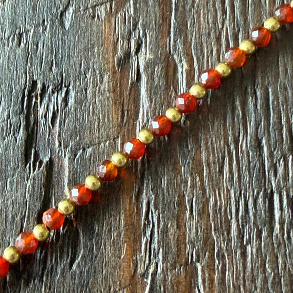 Soul-Led Handmade Crystal / Birthstone Bracelet - Carnelian / July