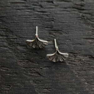Sterling Silver 'Fan' Stud Earrings