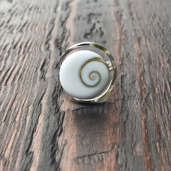Shiva Shell Abstract Setting Sterling Silver Ring
