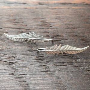 Sterling Silver 'Feather' Ear Climbers