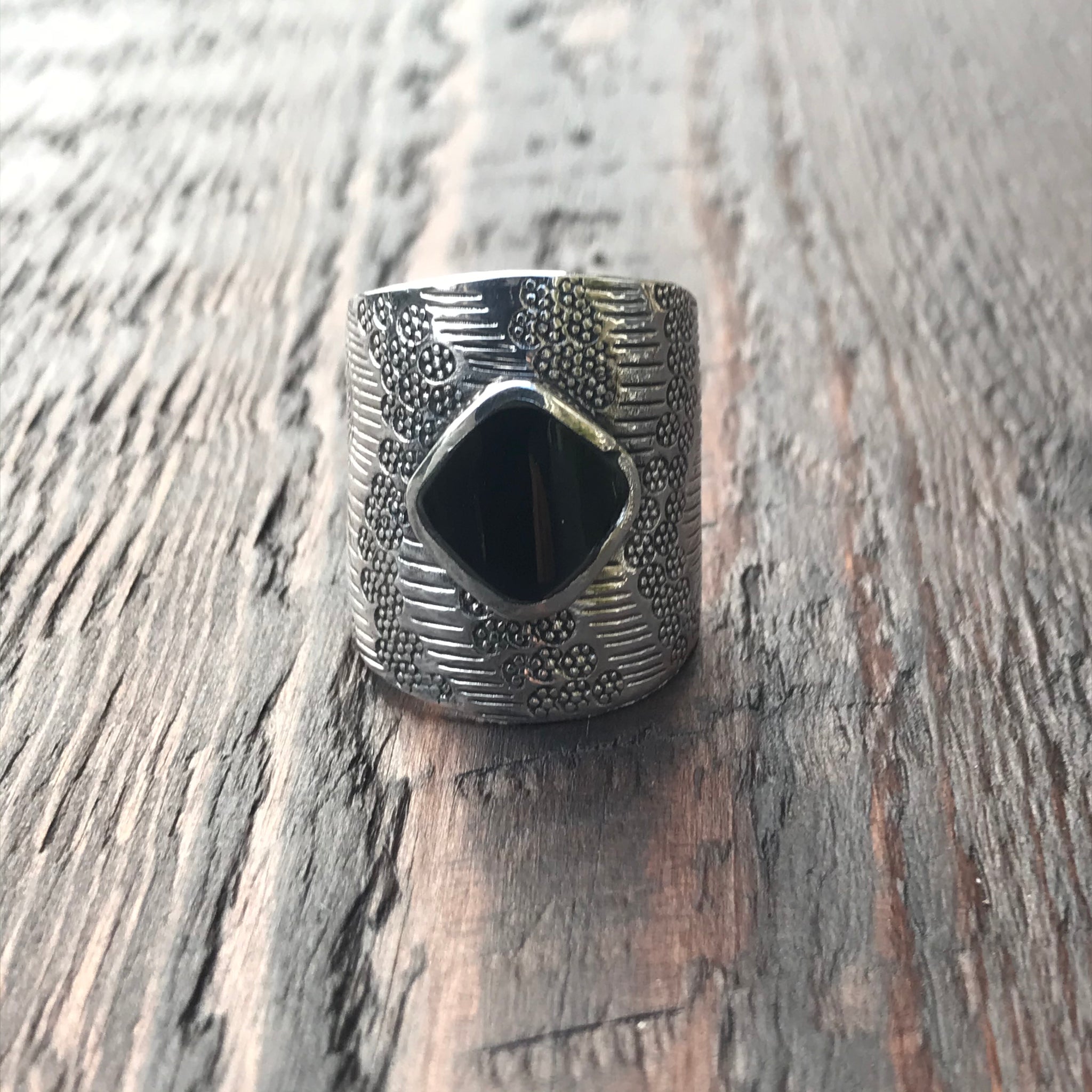 Mayan Sterling Silver & Black Onyx Ring