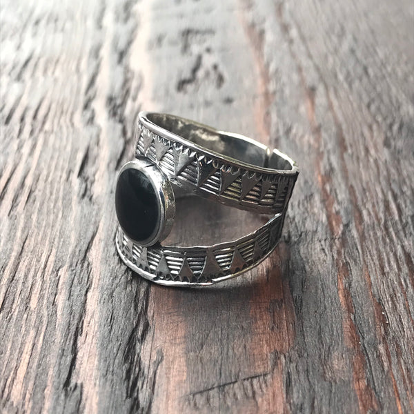 Mexica Sterling Silver & Black Onyx Ring
