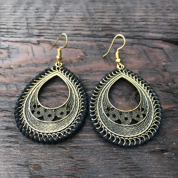 'Ethnic Vibes' Pear Shaped Design Statement Earrings