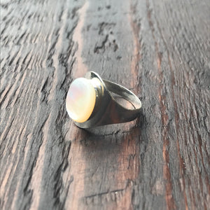 Mother of Pearl & Sterling Silver Signet Ring Design