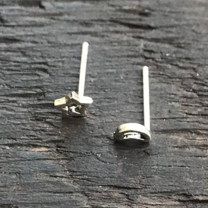 Sterling Silver 'Star and Moon' Stud Earrings