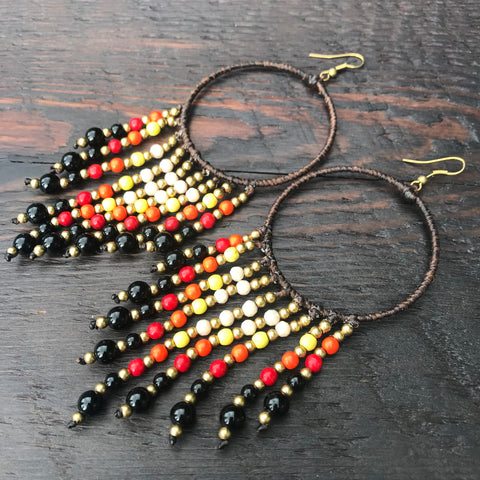 'Bead Love' Handmade Hoop & Bead Strand Earrings